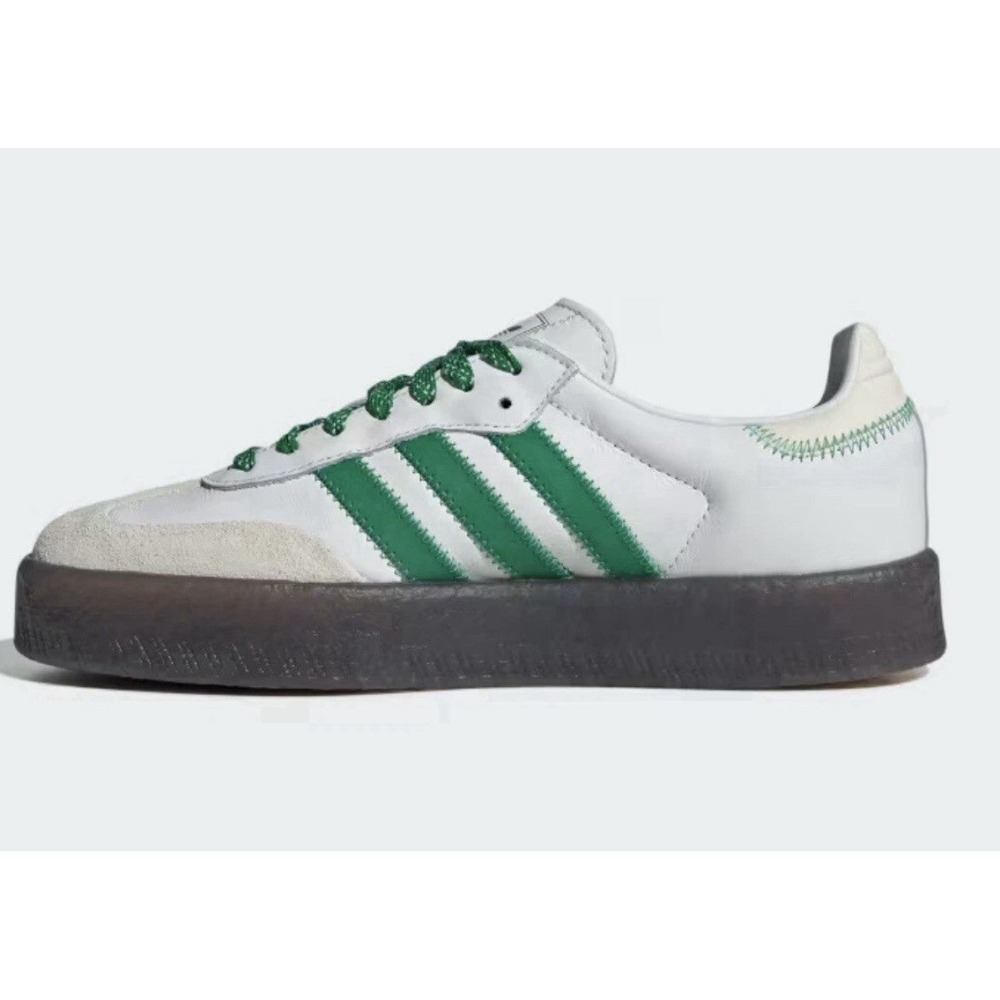 adidas SAMBAE W Sneakers Size 6 Womens Cloud White/Green/Off White IE9105 NEW - Picture 3 of 16
